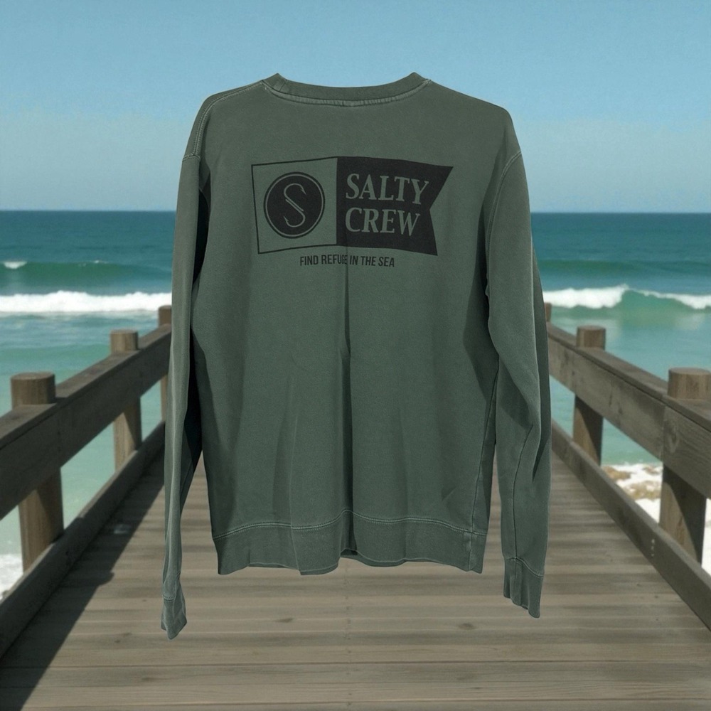 SALTY CREW SWEATSHIRT MENS MEDIUM GREEN